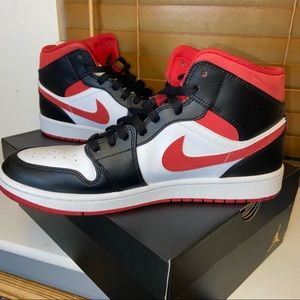 Air Jordan 1 Retro Mid Black/Red | Size 10 Men USA